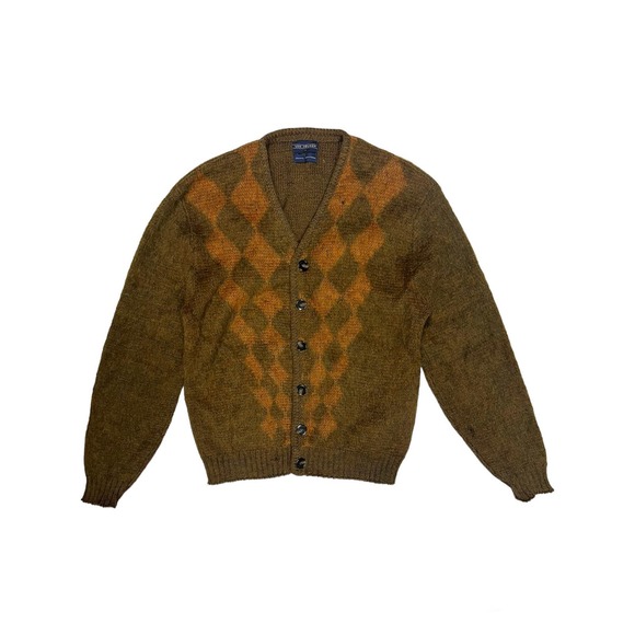 Vintage Van Heusen Argyle Mohair Cardigan